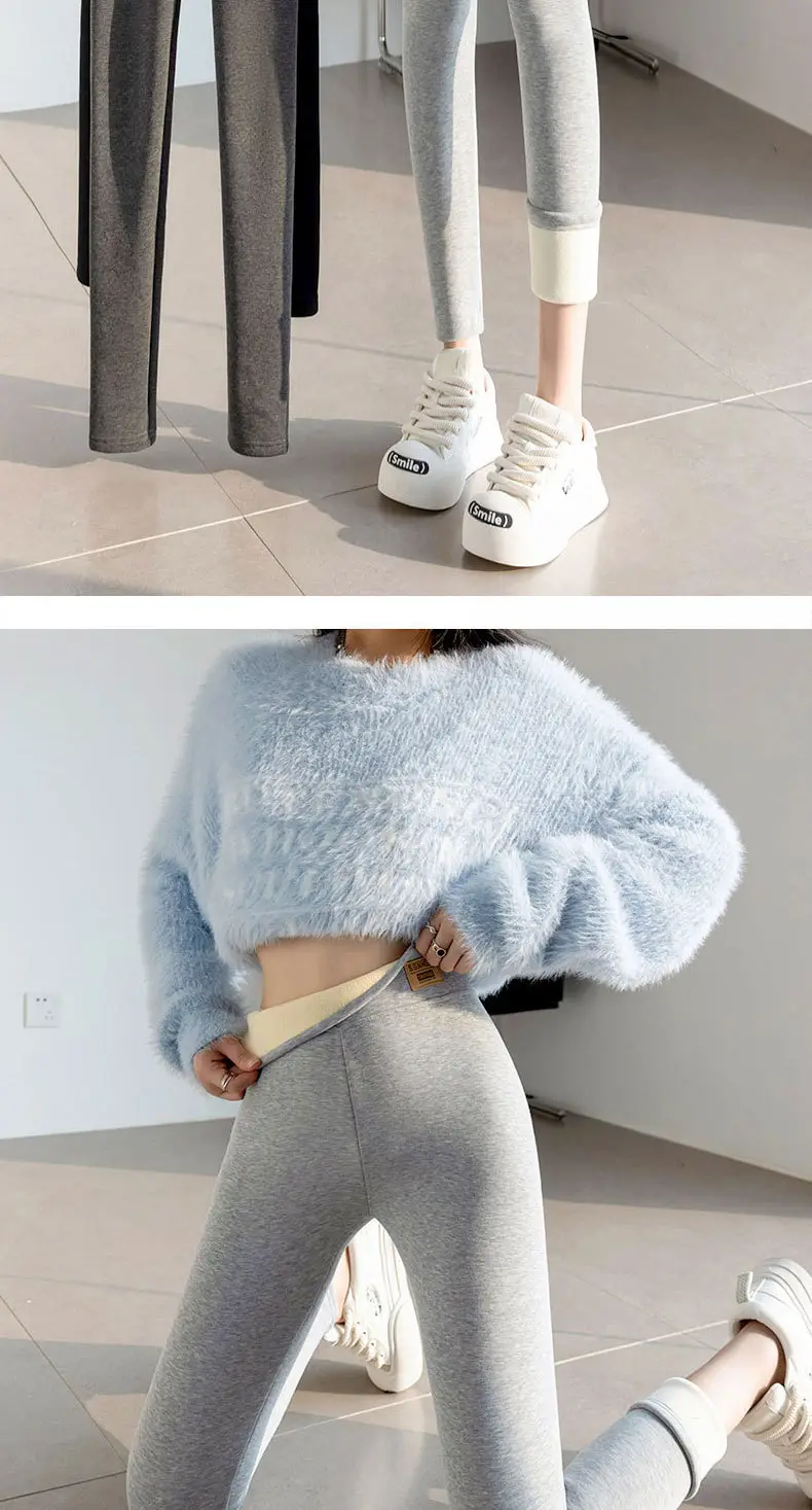 Extra Thick Winter Fleece Lined Skinny Pants Women — feature 10