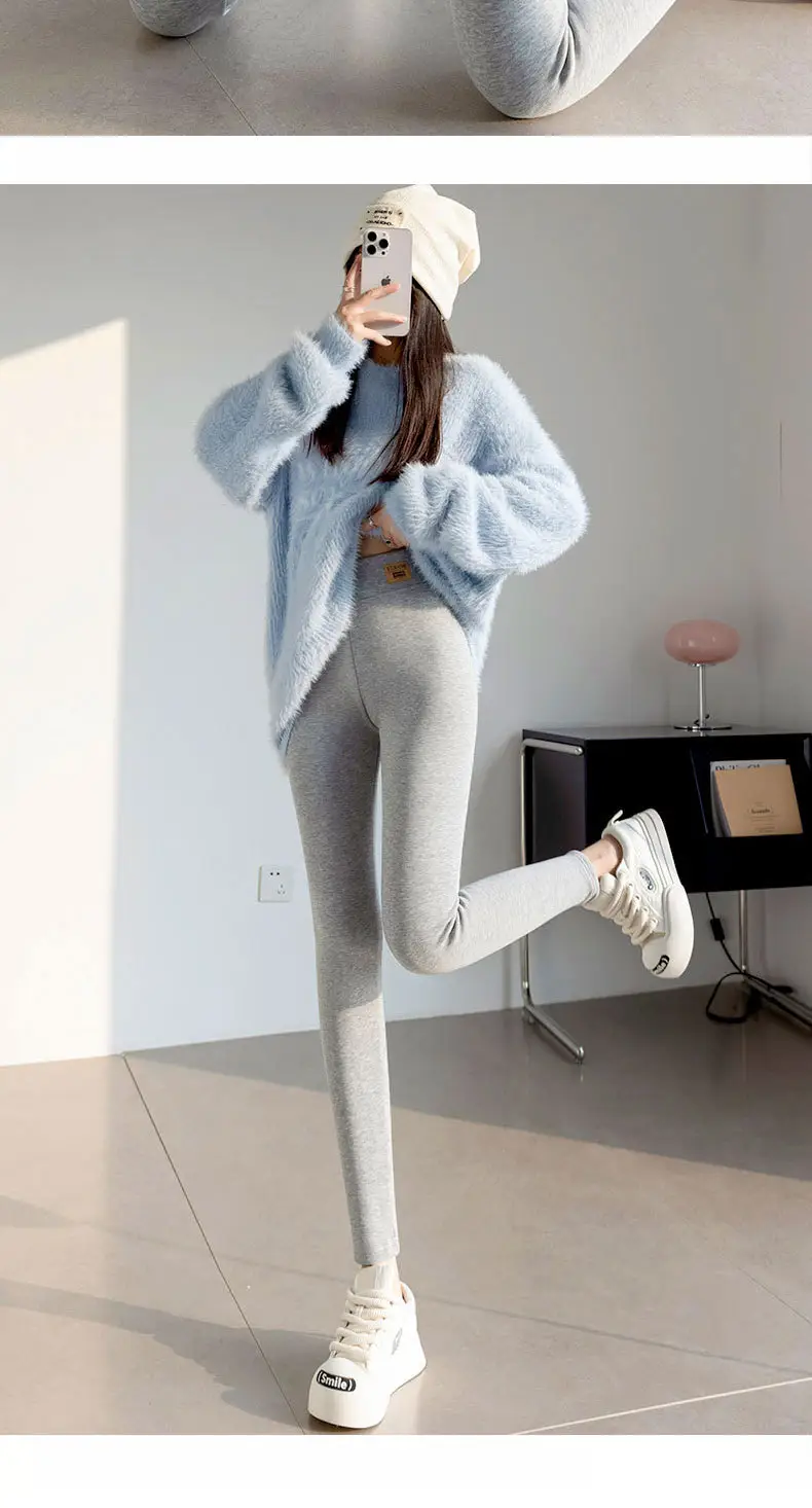 Extra Thick Winter Fleece Lined Skinny Pants Women — feature 11