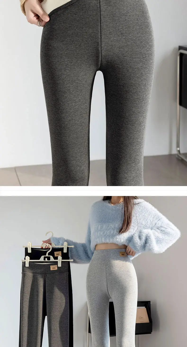 Extra Thick Winter Fleece Lined Skinny Pants Women — feature 9