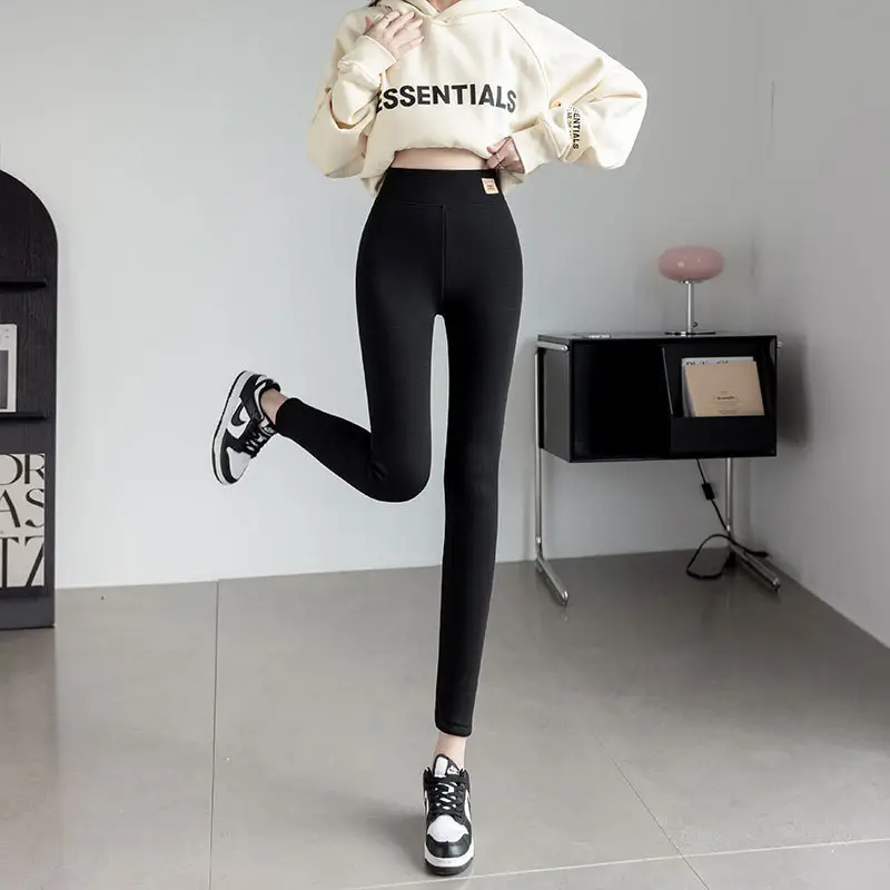 Extra Thick Winter Fleece Lined Skinny Pants Women - Image 10