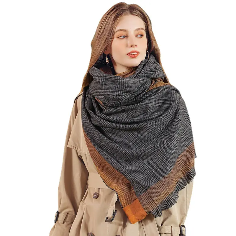 Deqing Silk European Plaid Shawl for Women - Image 13