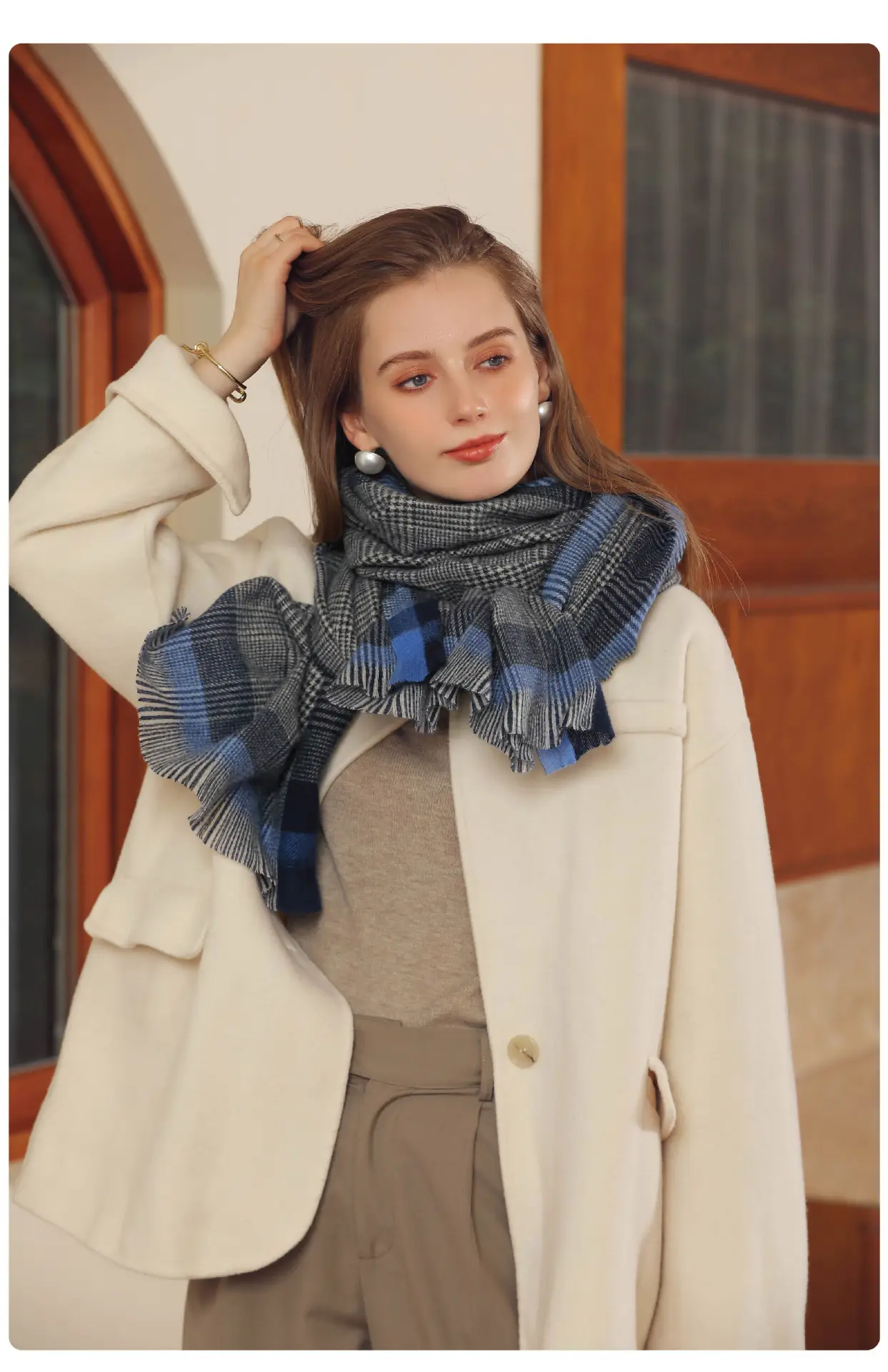 Deqing Silk European Plaid Shawl for Women — feature 16