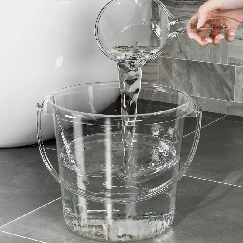 Transparent Plastic Bucket with Lid for Home Use - Image 2