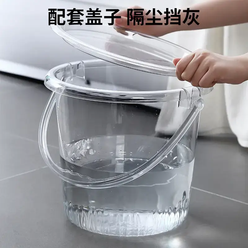 Transparent Plastic Bucket with Lid for Home Use - Image 4