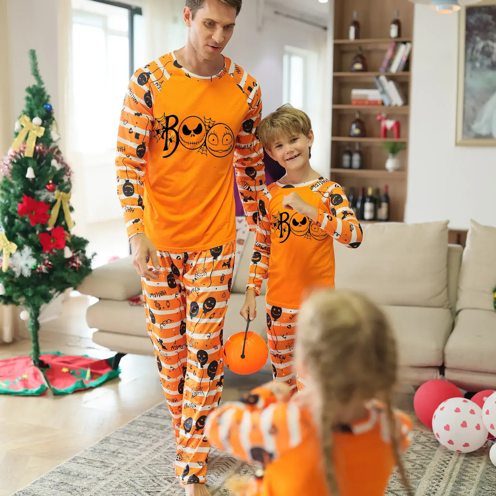 Orange Halloween Pajamas for Kids & Adults