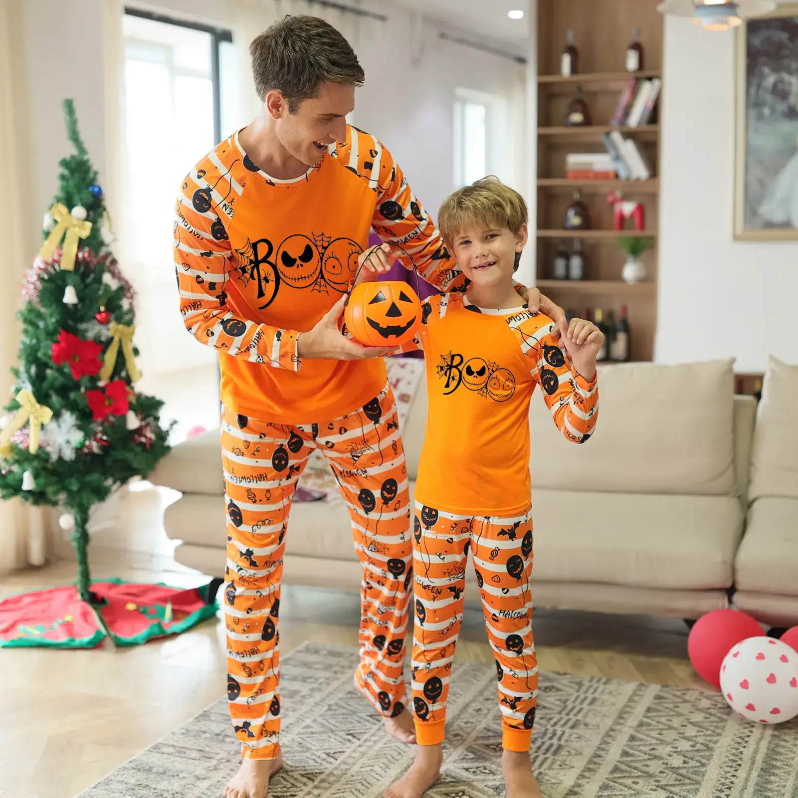 Orange Halloween Pajamas for Kids & Adults
