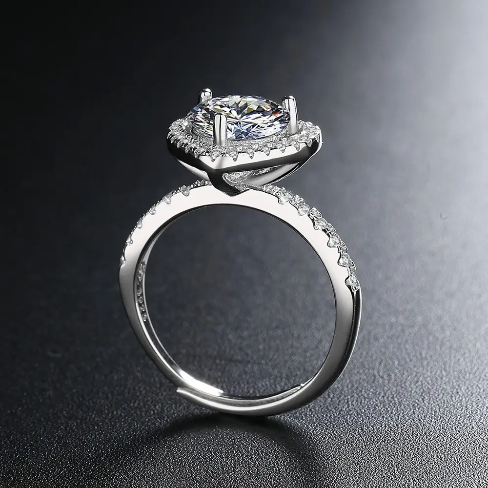 Heart Shaped Zircon Open Ring for Women - Image 5