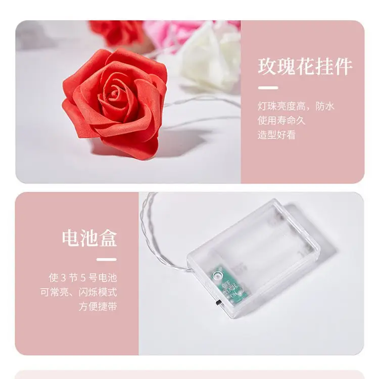 Pink LED Rose String Decor for Home & Events - Image 11