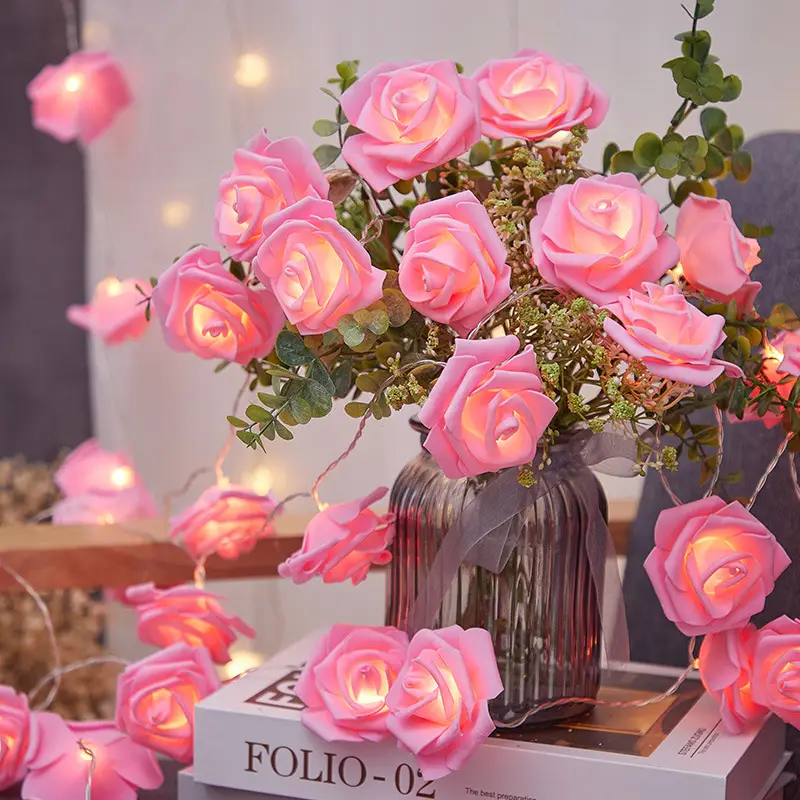 Pink LED Rose String Decor for Home & Events - Image 3