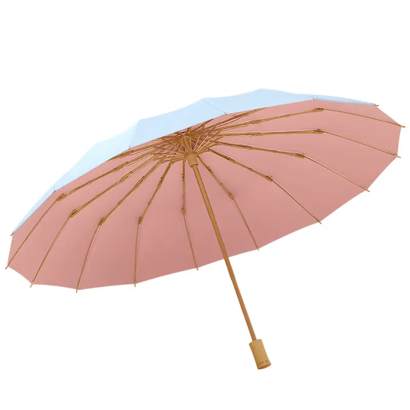 70% Off Folding Umbrella Small Green Wooden Handle - Image 27