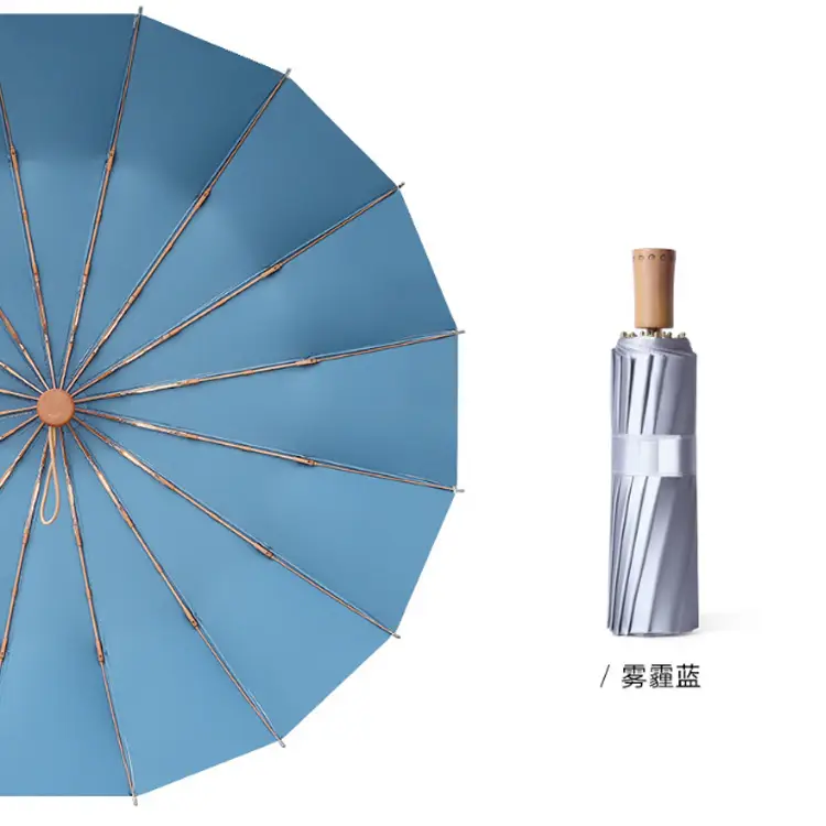 70% Off Folding Umbrella Small Green Wooden Handle - Image 19