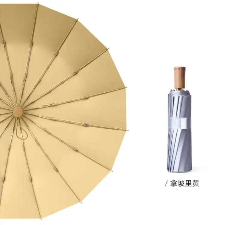70% Off Folding Umbrella Small Green Wooden Handle - Image 20