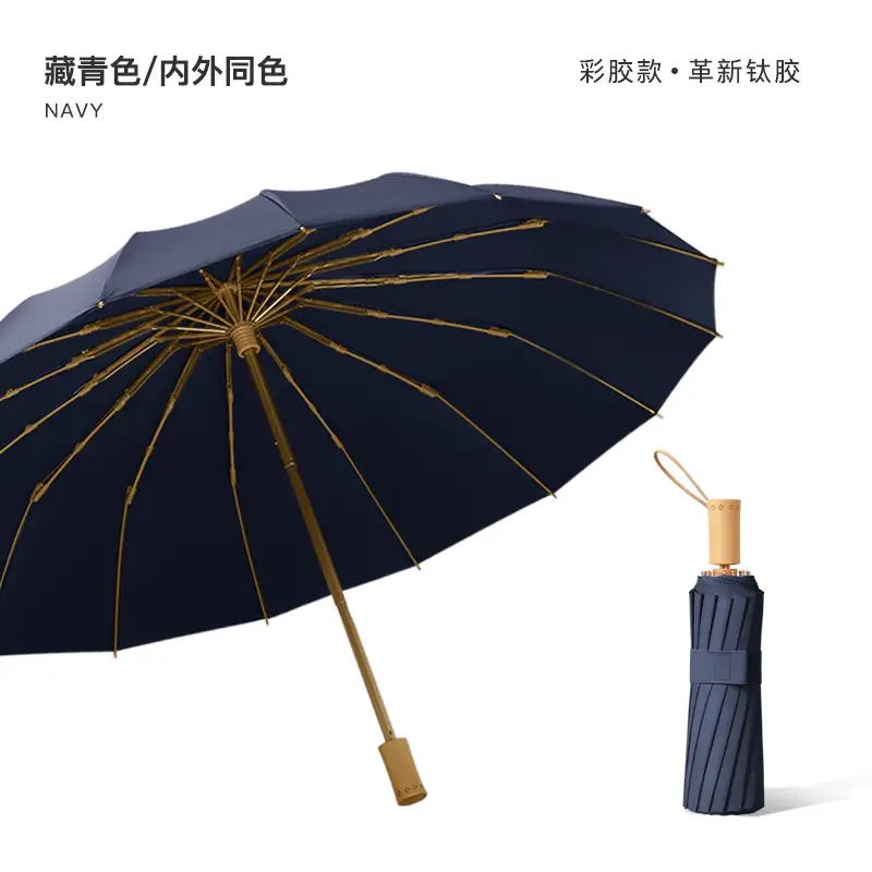 70% Off Folding Umbrella Small Green Wooden Handle - Image 9