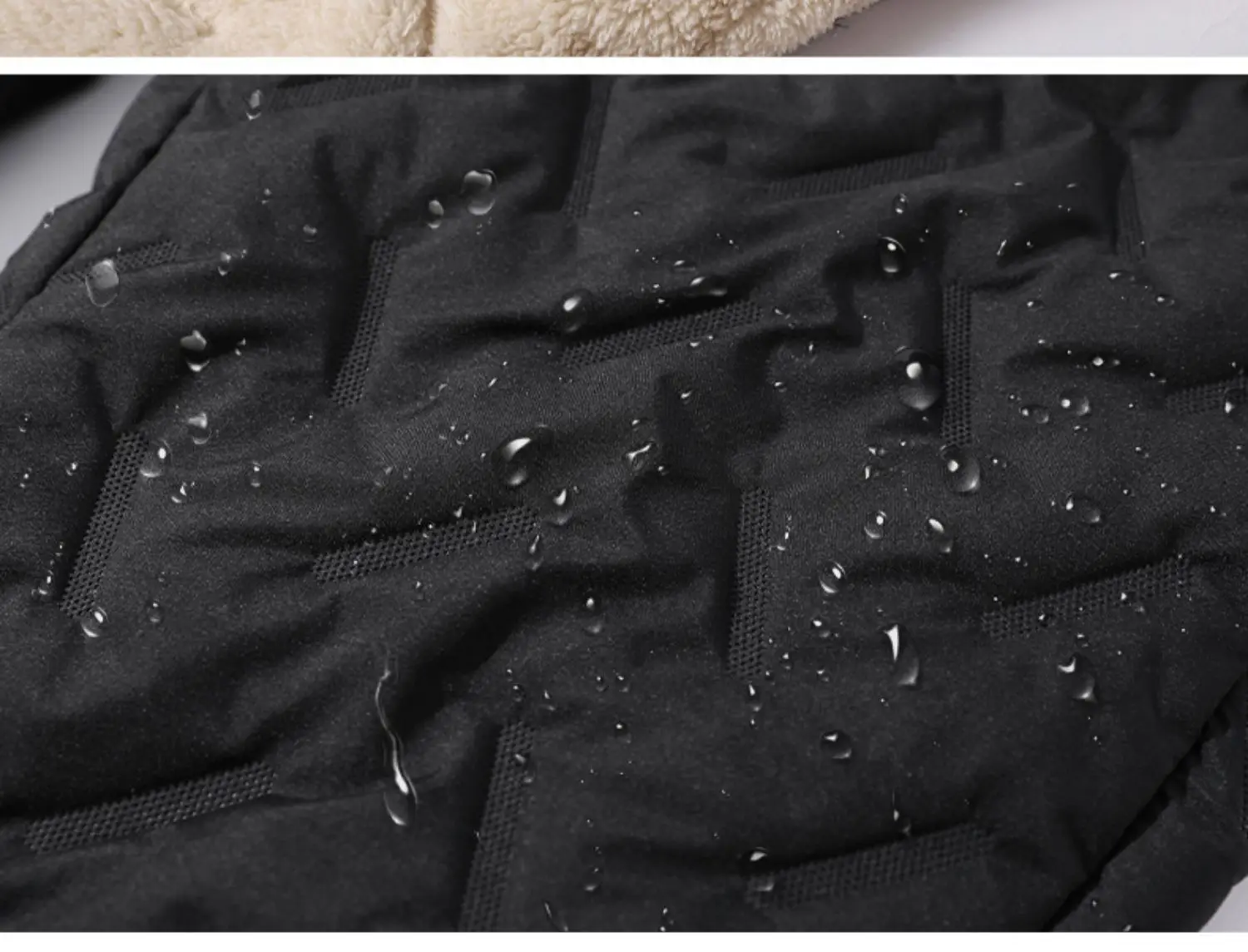 Men Fleece Lined Sweatpants Black Beige Winter Outdoor — feature 10