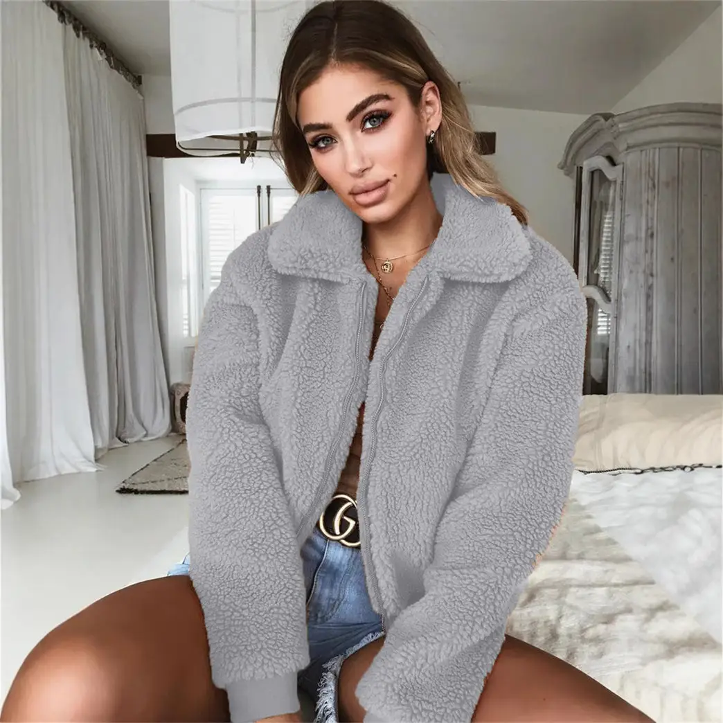 Women's Warm Plush Hoodie Jacket Set for Autumn Winter - Image 7