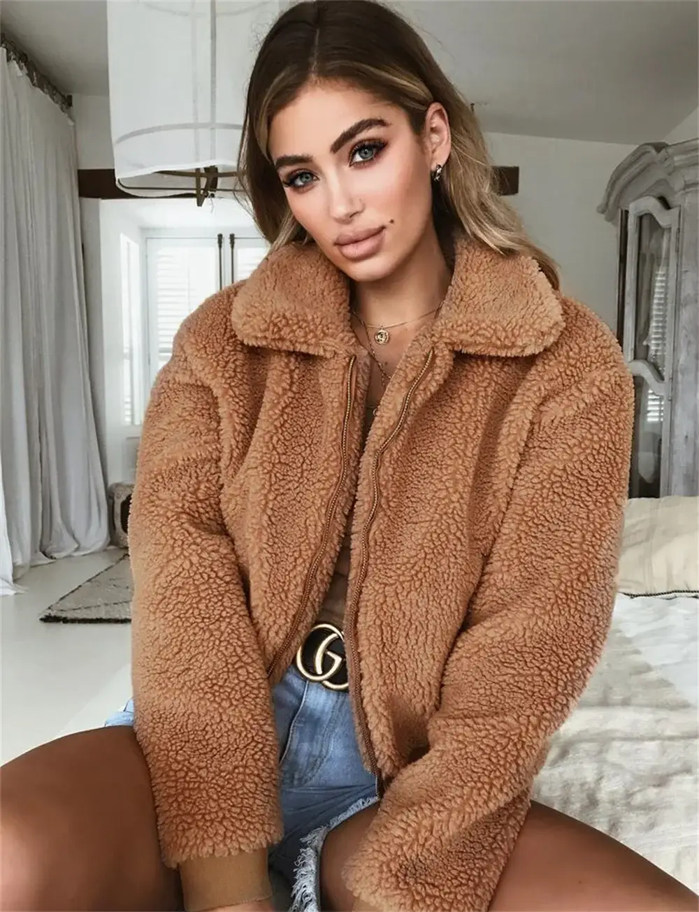 Women's Warm Plush Hoodie Jacket Set for Autumn Winter — feature 13