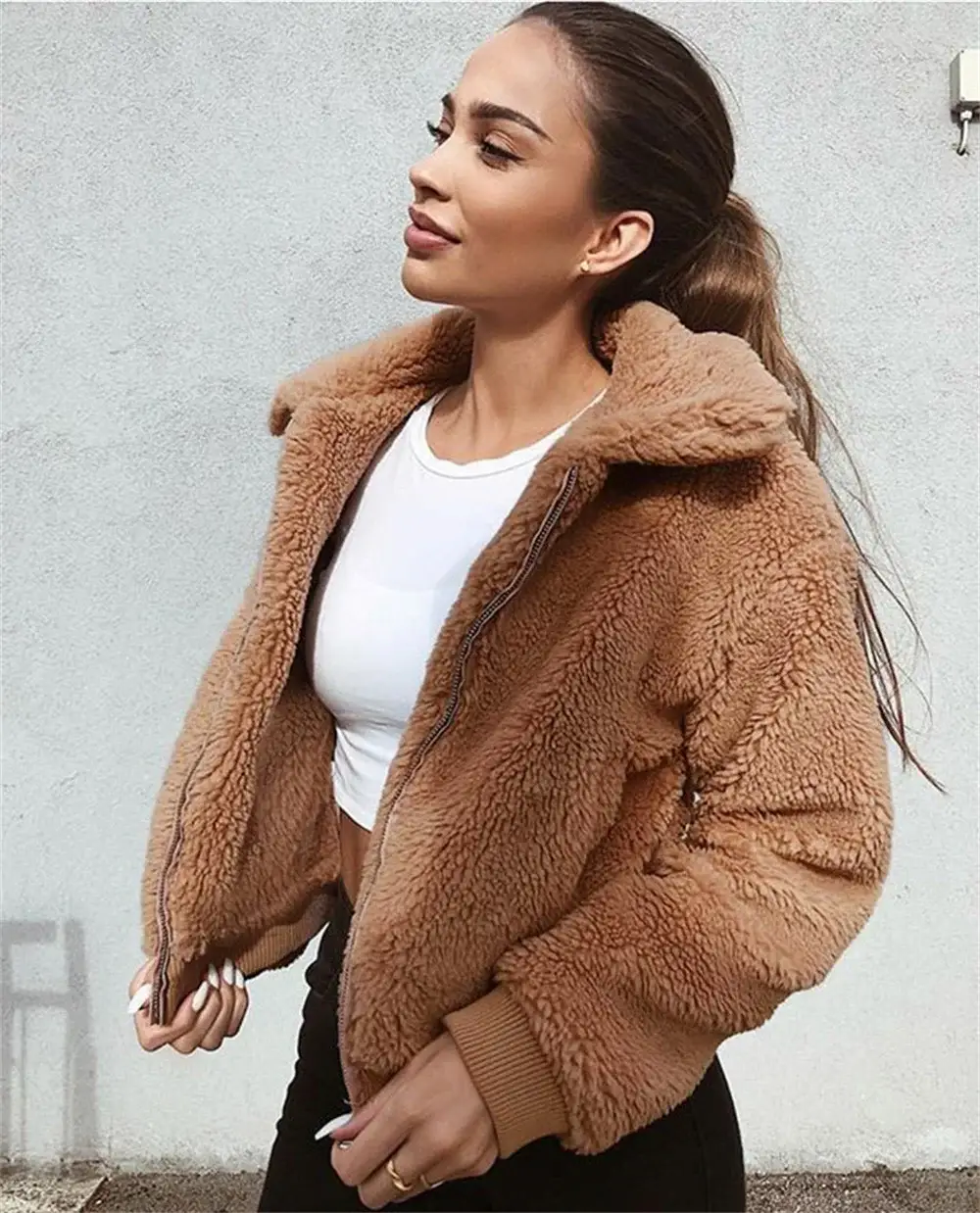 Women's Warm Plush Hoodie Jacket Set for Autumn Winter — feature 14