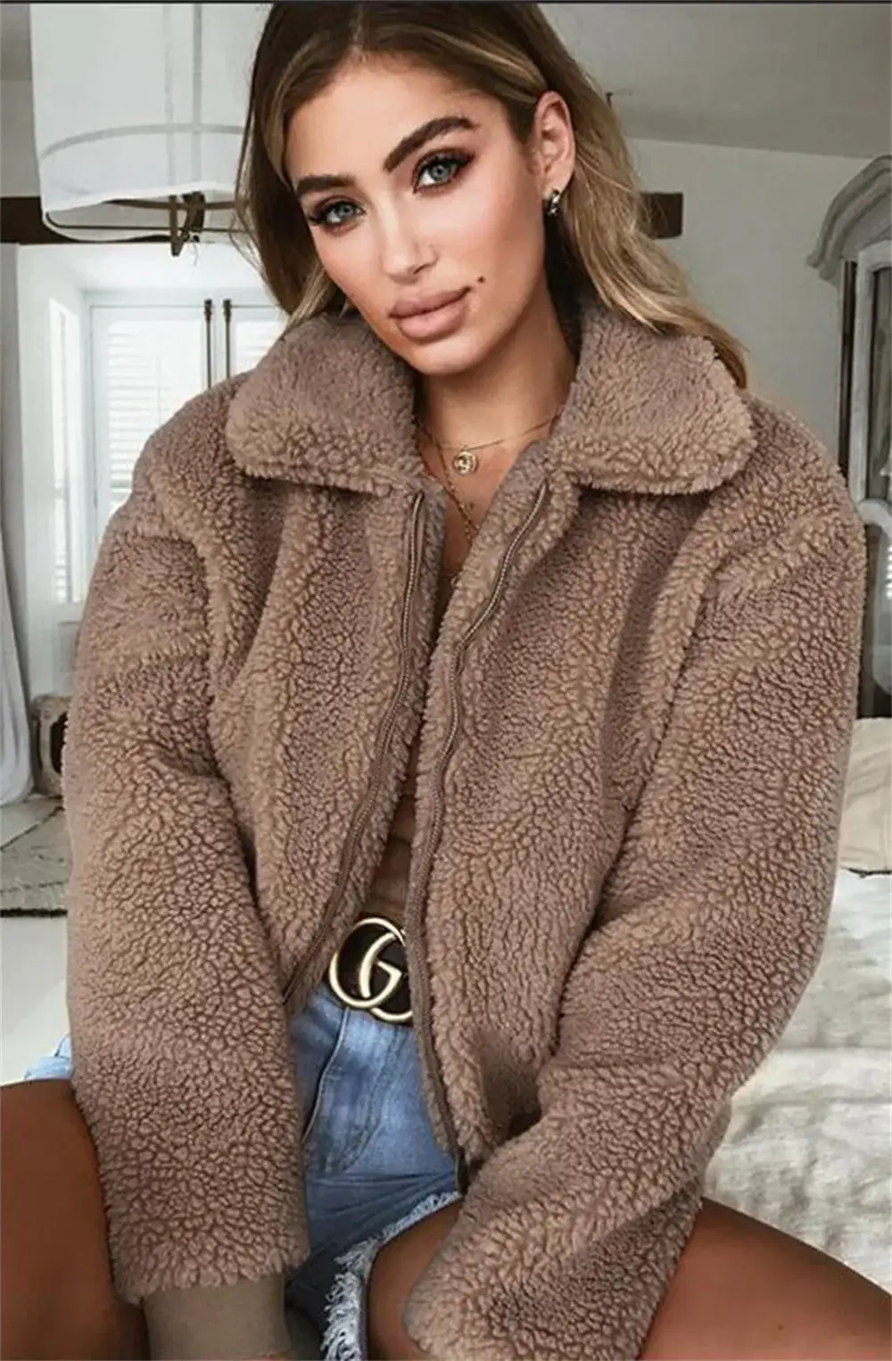 Women's Warm Plush Hoodie Jacket Set for Autumn Winter — feature 15