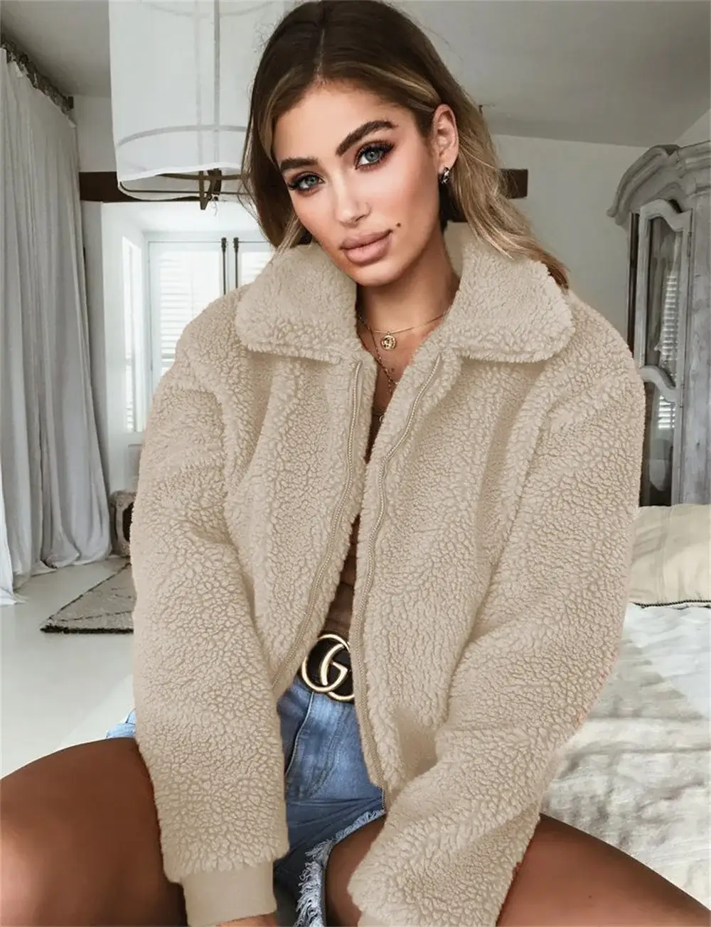Women's Warm Plush Hoodie Jacket Set for Autumn Winter — feature 20