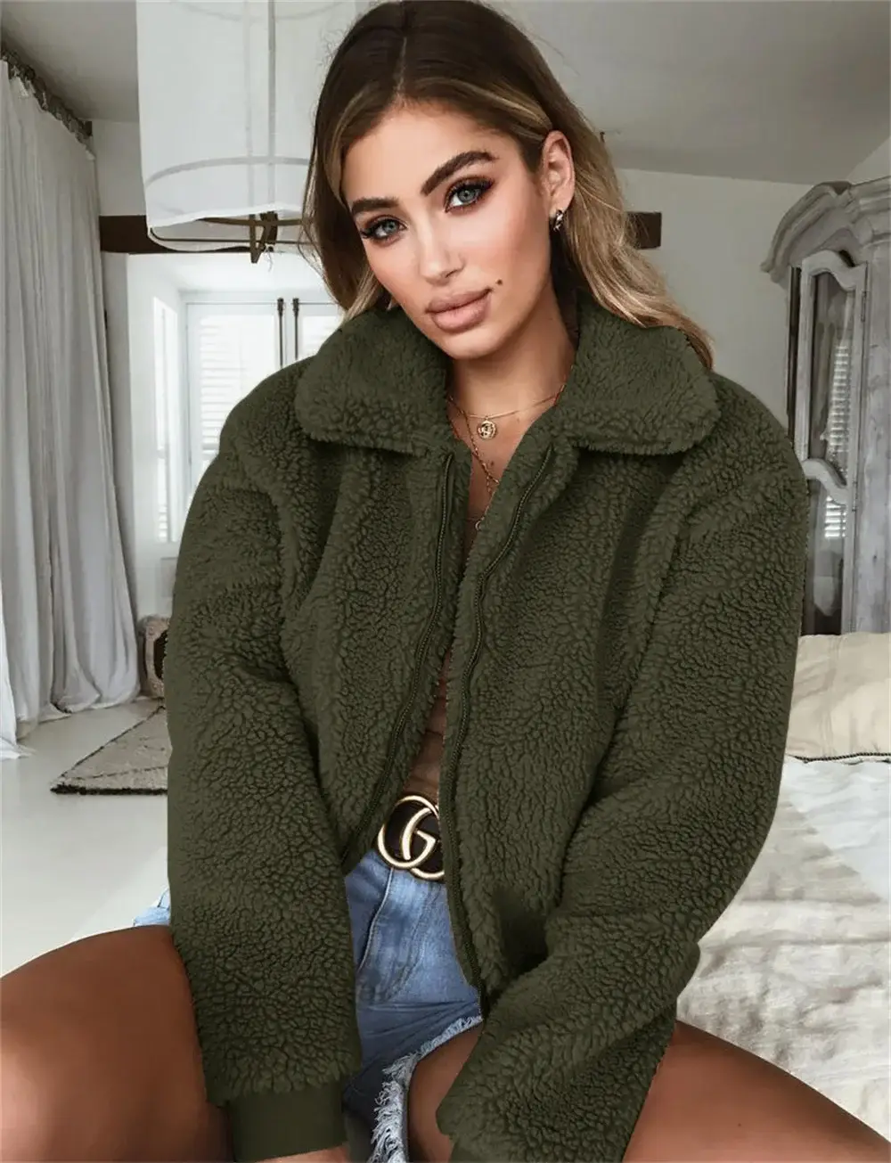 Women's Warm Plush Hoodie Jacket Set for Autumn Winter — feature 23