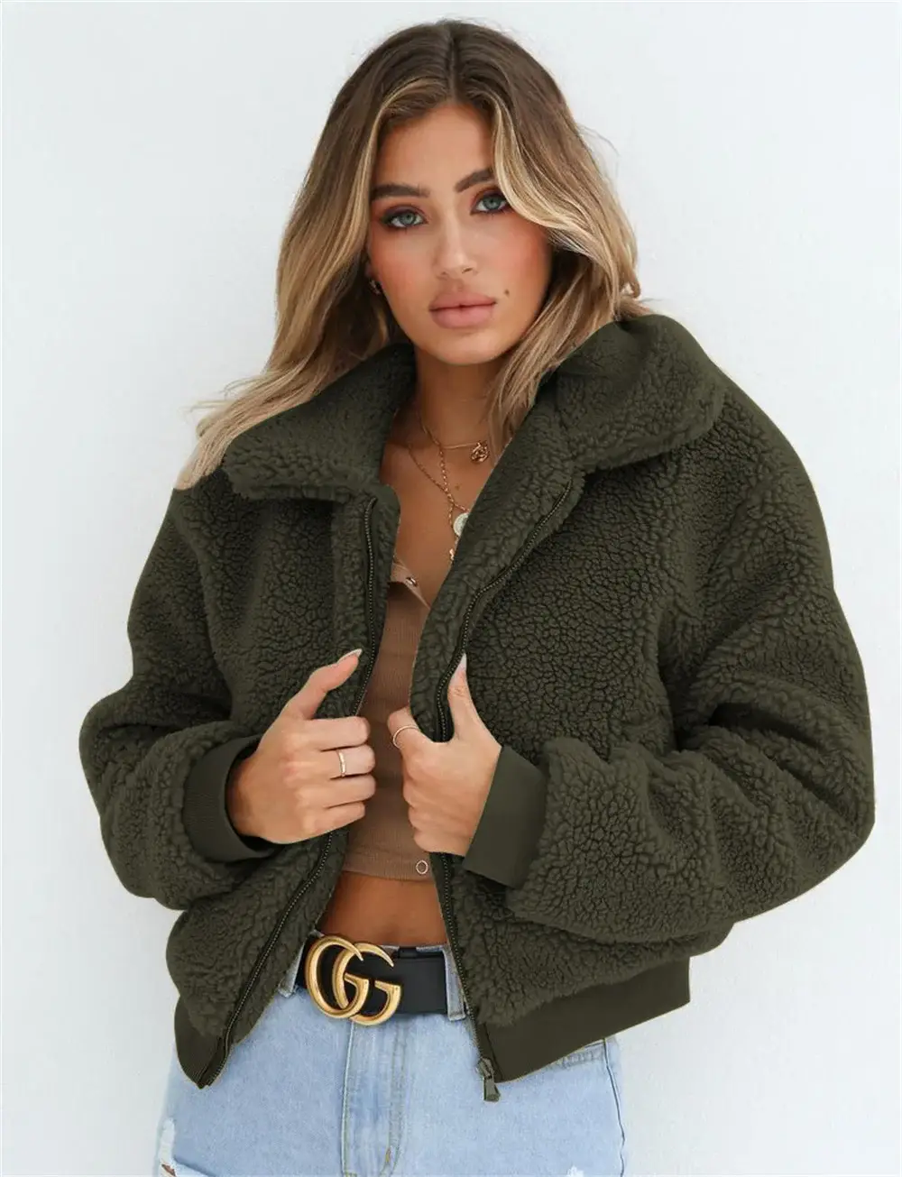 Women's Warm Plush Hoodie Jacket Set for Autumn Winter — feature 24
