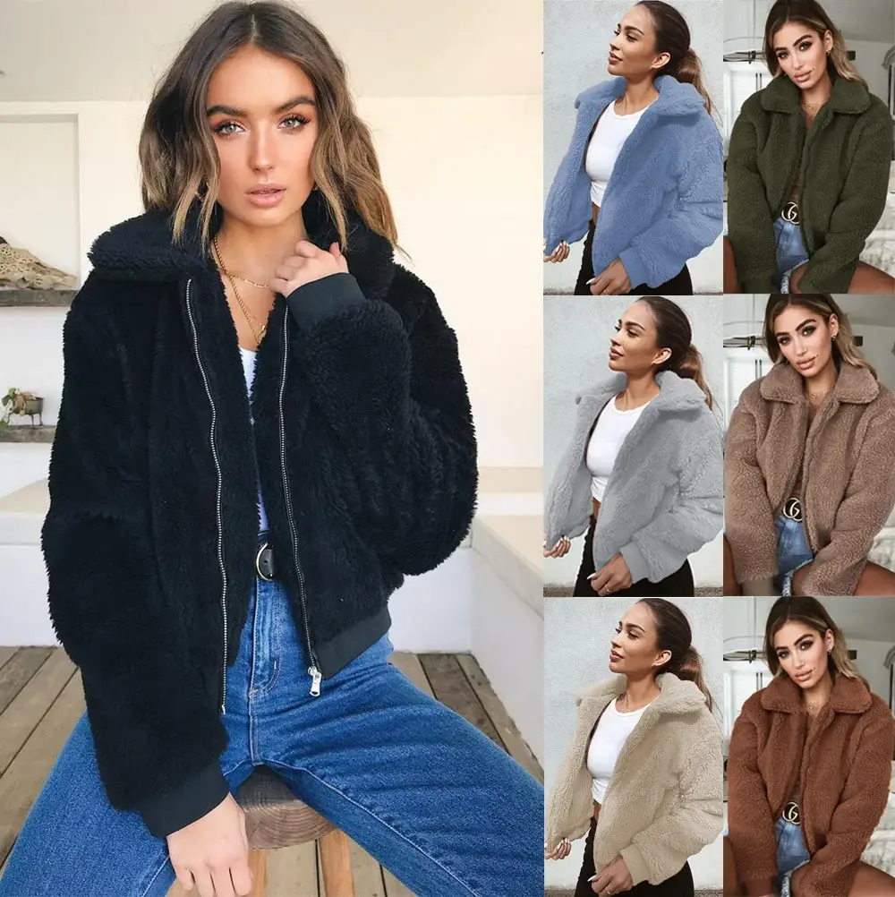 Women's Warm Plush Hoodie Jacket Set for Autumn Winter — feature 3