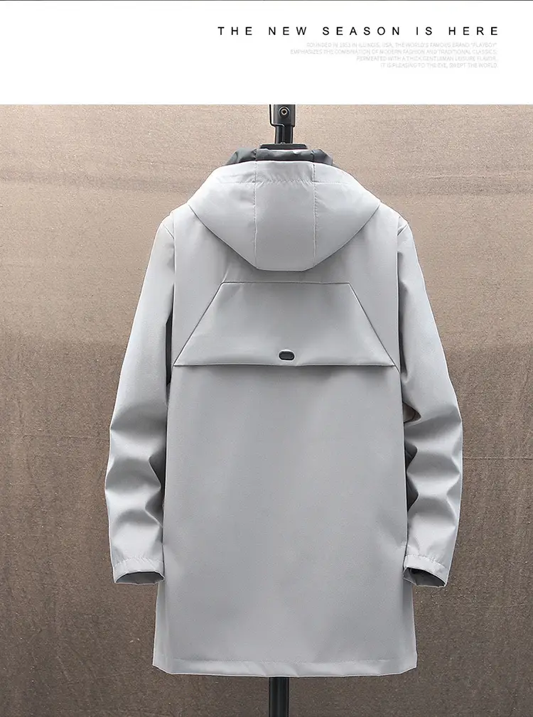 Men's 2022 Hooded Mid-Length Coat Beige — feature 21