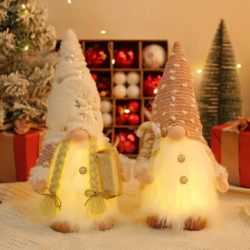 New Christmas Decor: Sequined Plush Rudolf Doll with Light - Image 3