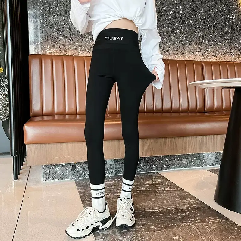 Girls Black Shark Leggings 2025 Autumn Warm Non-Slip - Image 8