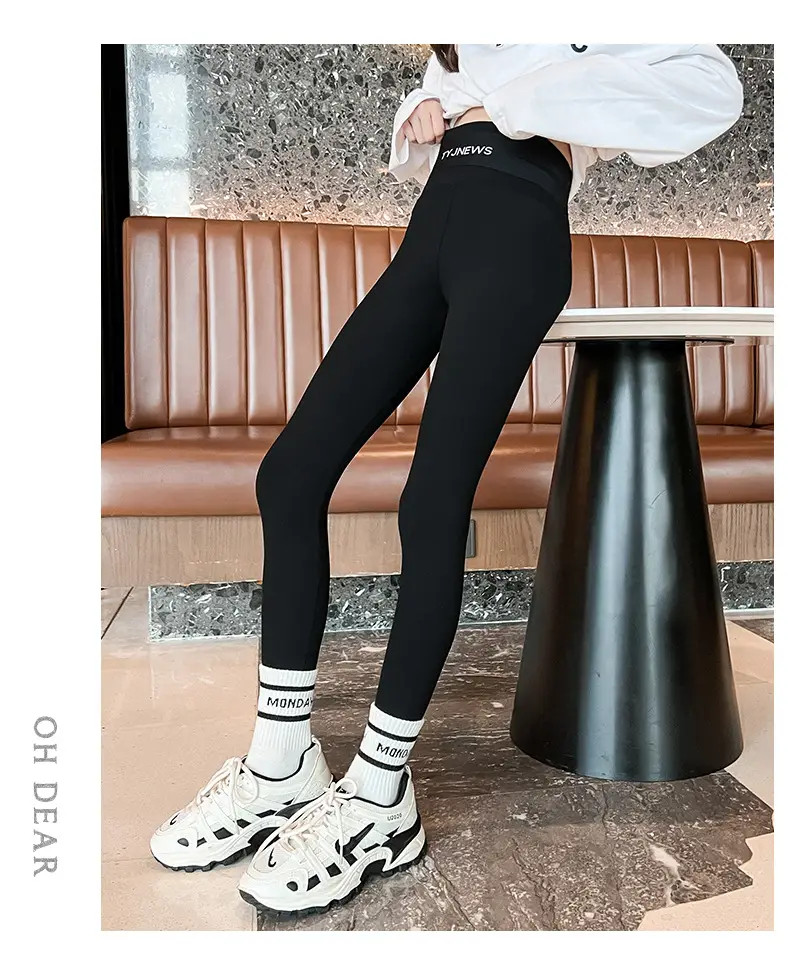 Girls Black Shark Leggings 2025 Autumn Warm Non-Slip — feature 23