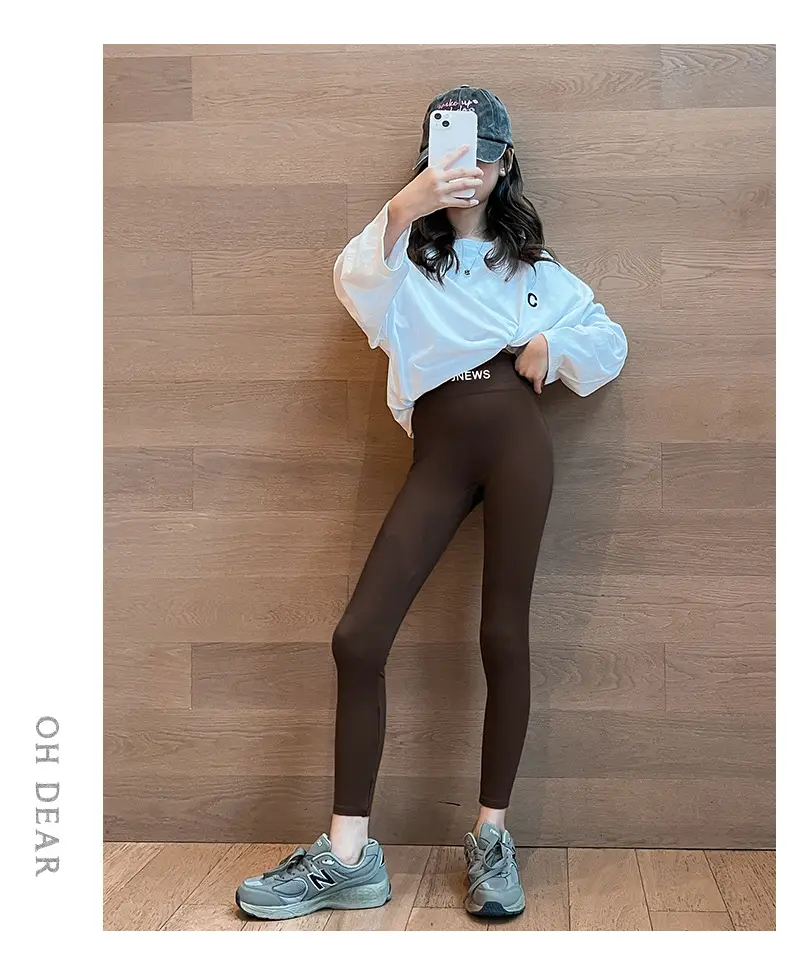 Girls Black Shark Leggings 2025 Autumn Warm Non-Slip — feature 27