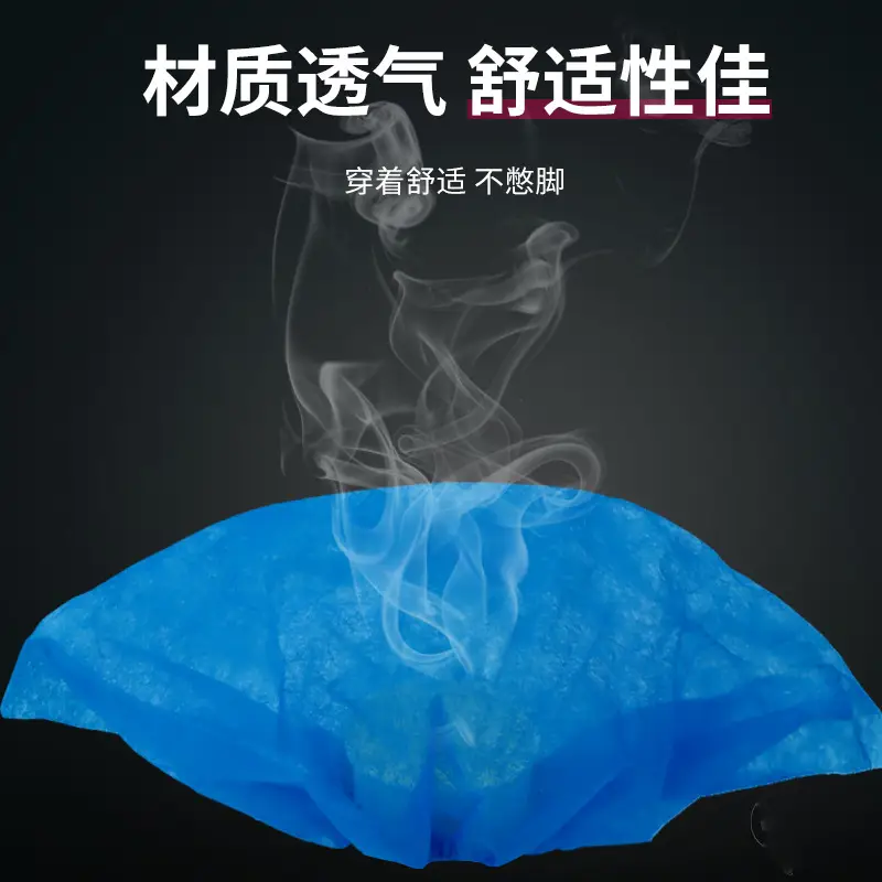 Disposable Non-Woven Shoe Cover Blue Anti-Static Breathable - Image 3