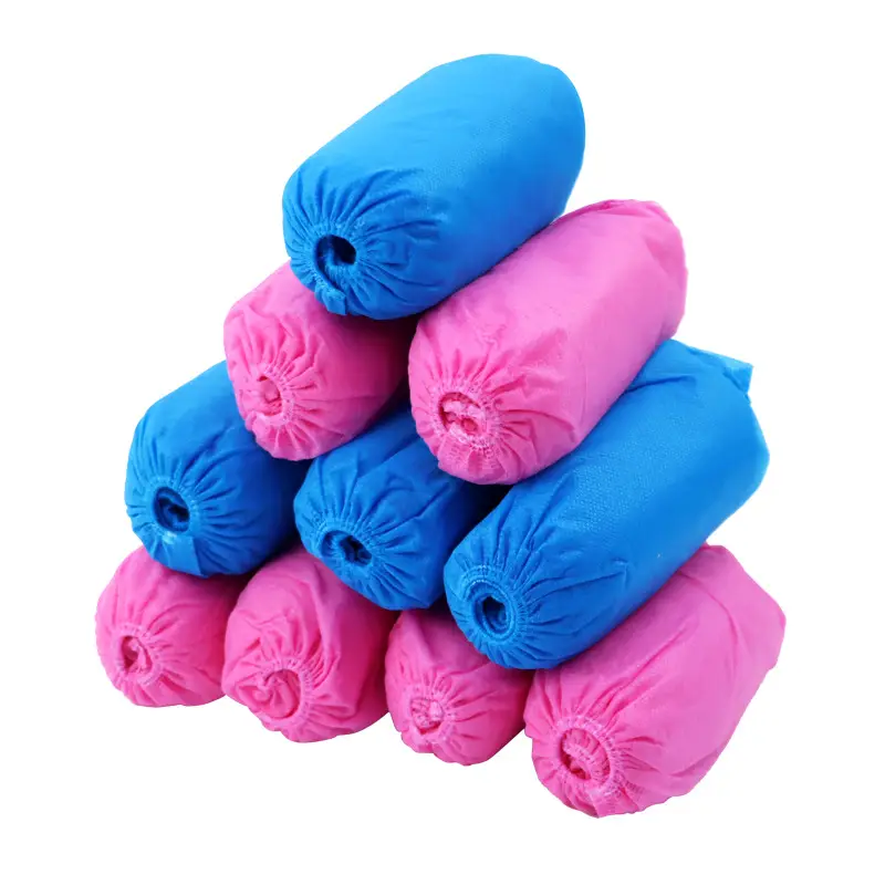 Disposable Non-Woven Shoe Cover Blue Anti-Static Breathable - Image 5