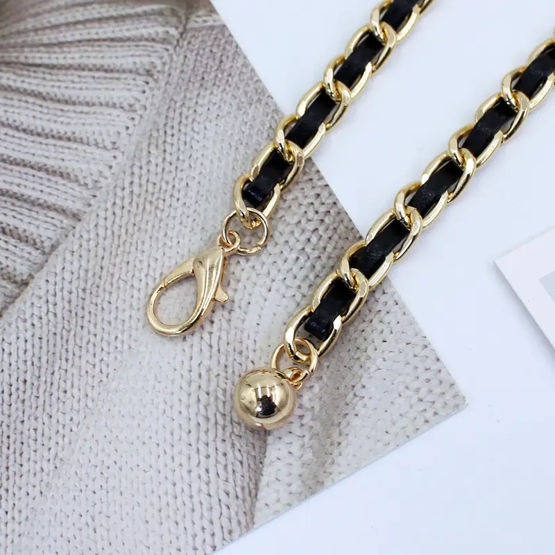 Gold Plated Black Embellished Wind Pendant Waist Chain - Image 5