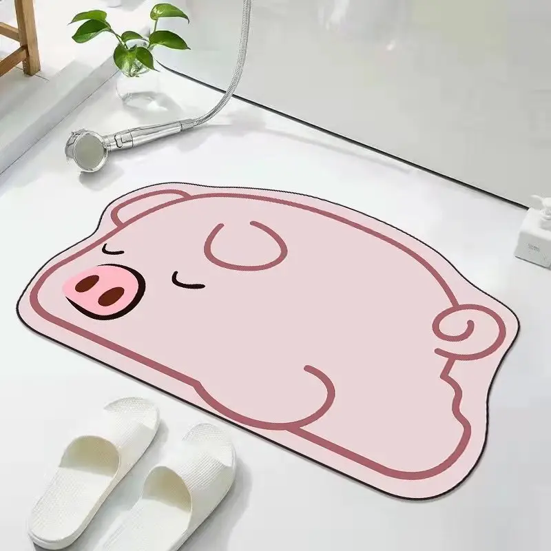 Cute Cartoon Cat Bathroom Floor Mat Quick Dry Non-Slip - Image 14