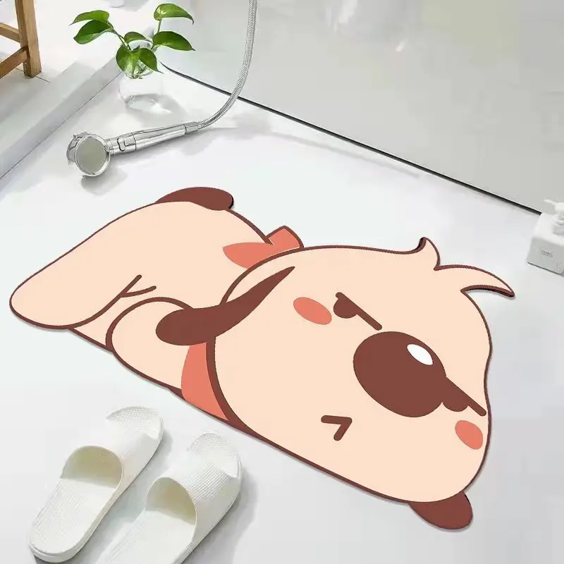 Cute Cartoon Cat Bathroom Floor Mat Quick Dry Non-Slip - Image 3