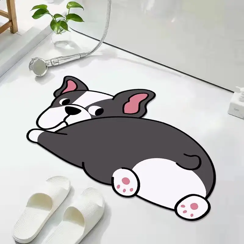Cute Cartoon Cat Bathroom Floor Mat Quick Dry Non-Slip - Image 2