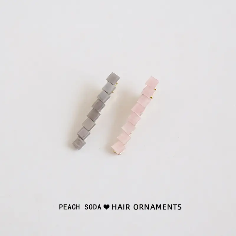 Peach Soda Square Hair Clips for Women