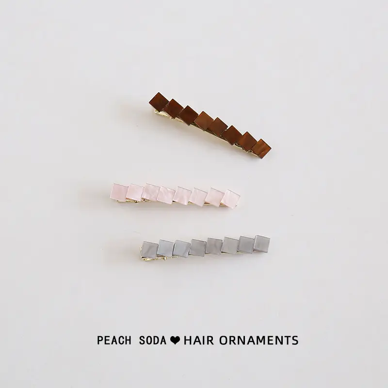 Peach Soda Square Hair Clips for Women