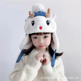 Kids Stitch Hooded Wool Winter Hat Blue — feature 5