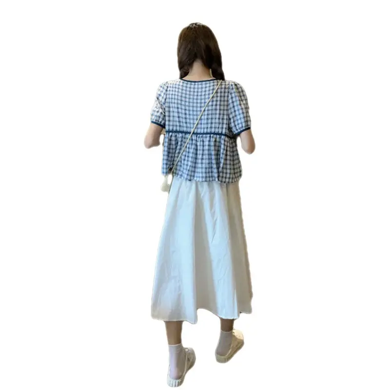 Plus Size White A-Line Skirt Mid Length Fat mm - Image 6