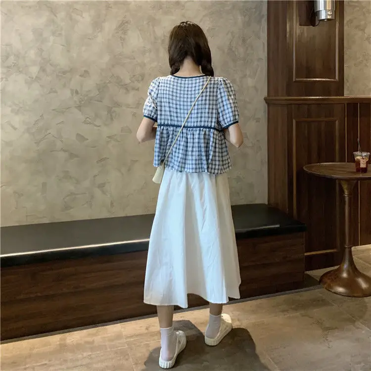 Plus Size White A-Line Skirt Mid Length Fat mm — feature 11