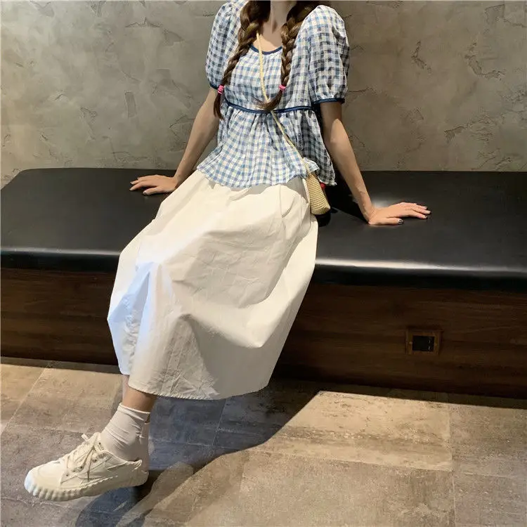 Plus Size White A-Line Skirt Mid Length Fat mm — feature 12