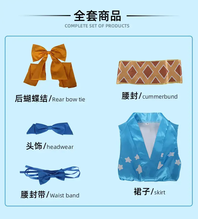 Nami Sexy Cosplay Costume Wig Hat Kimono Doll Suit Blue — feature 14
