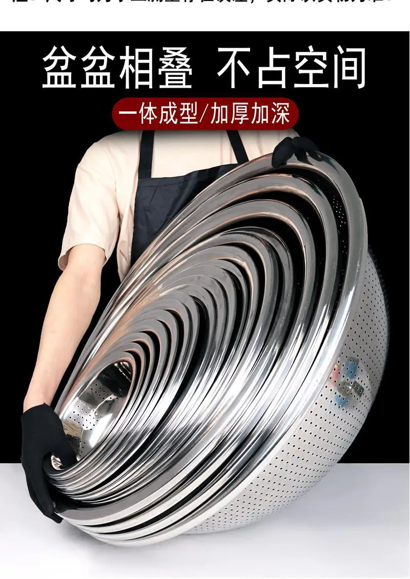 Stainless Steel Rice Drain Basket Large Capacity — feature 9