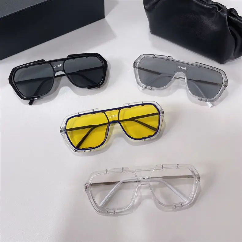 Men Large Frame Sunglasses Wholesale Yellow Glass - Image 6