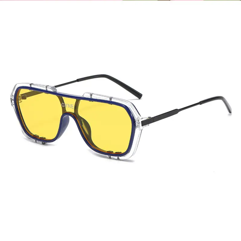 Men Large Frame Sunglasses Wholesale Yellow Glass - Image 8