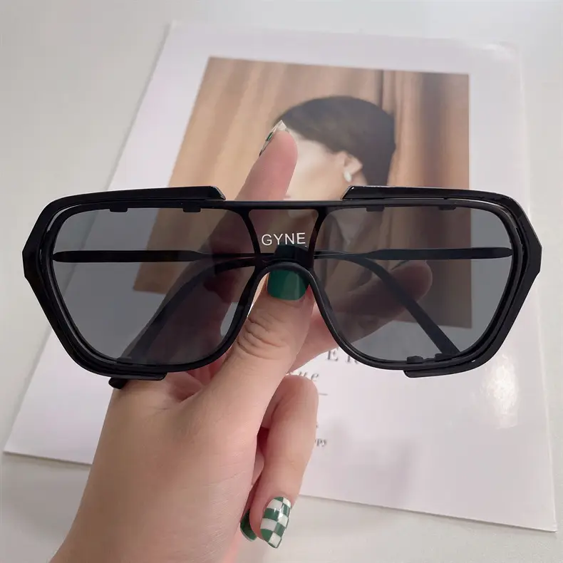 Men Large Frame Sunglasses Wholesale Yellow Glass - Image 2