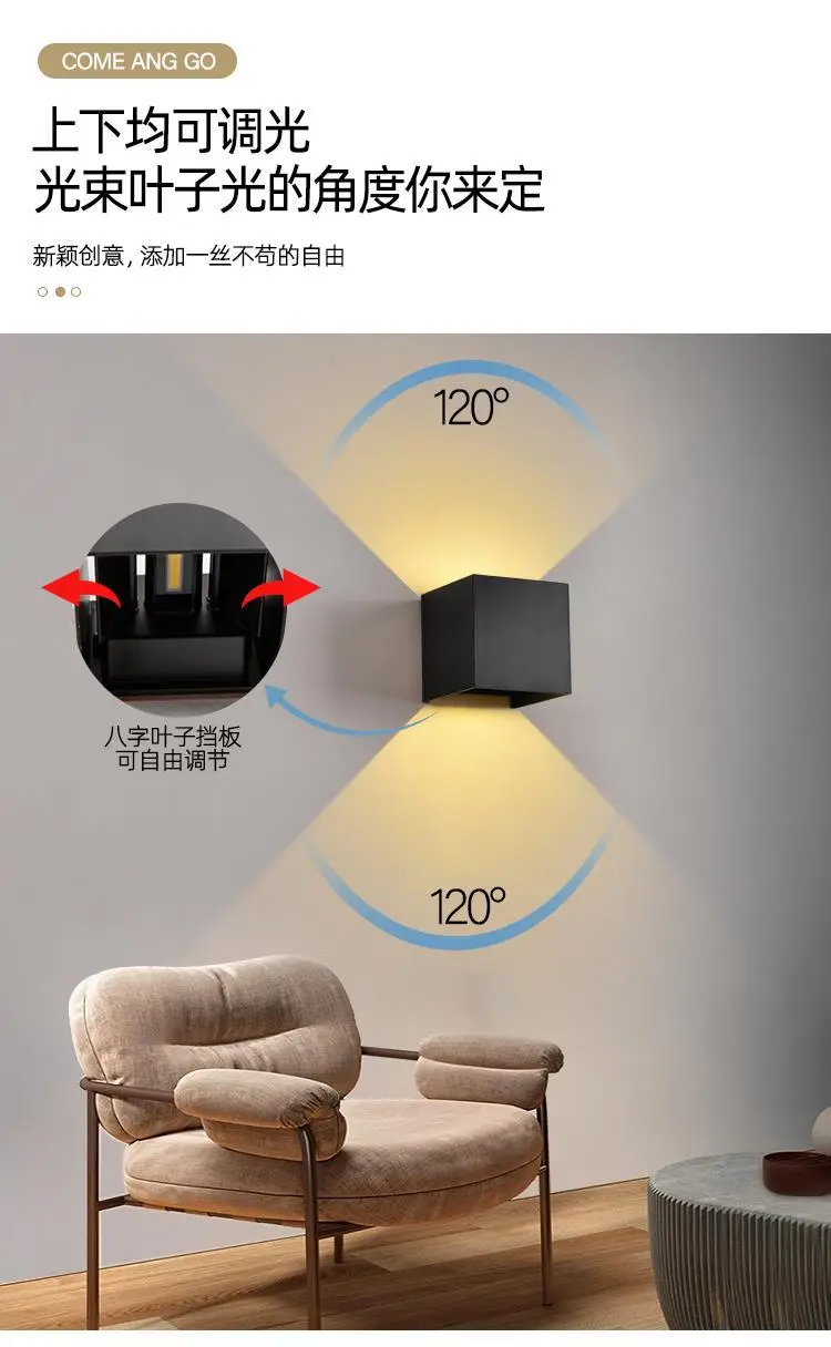 5.8m² 12W White LED Wall Lamp Outdoor Waterproof — feature 13