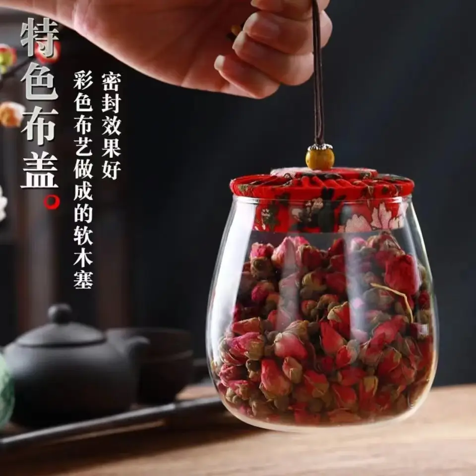 Cork High Borosilicate Tea Jar with Exquisite Cloth Cover - Image 6